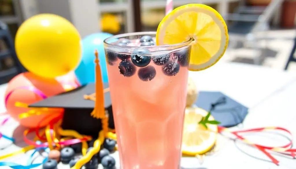 Lemon Blueberry Graduation Punch Mocktail