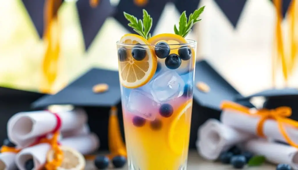 Lemon Blueberry Graduation Punch Mocktail