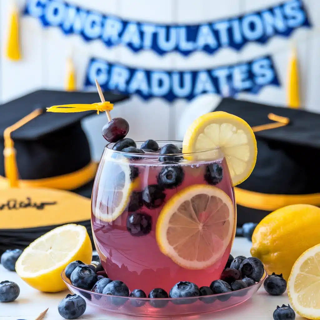 Lemon Blueberry Graduation Punch Mocktail