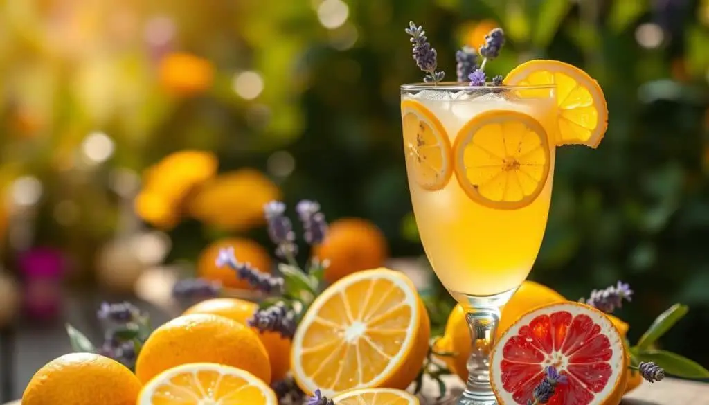 Lemon Lavender Mocktail with Citrus Flavors and Floral Notes