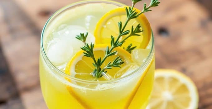 Lemon Thyme Sparkler Mocktail
