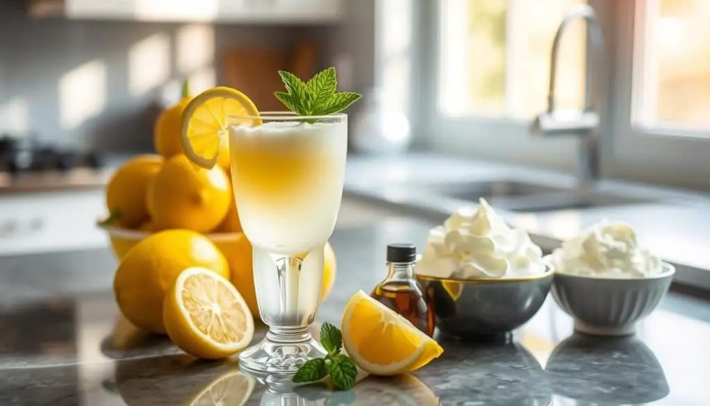 Lemon Vanilla Cream Mocktail preparation