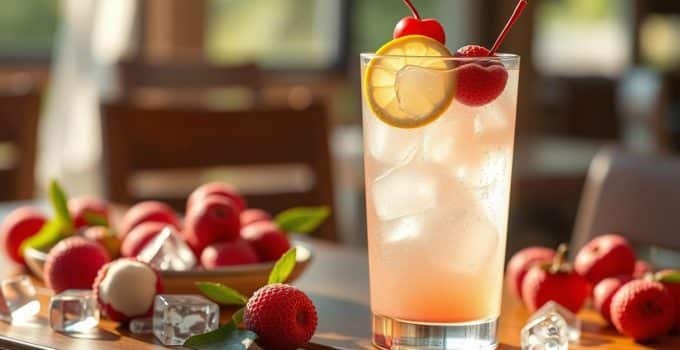 Lychee Lemon Fizz Mocktail