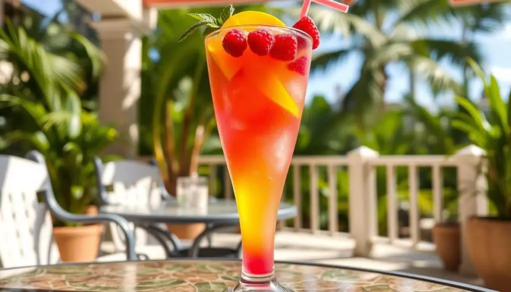 Mango Raspberry Sparkler Mocktail