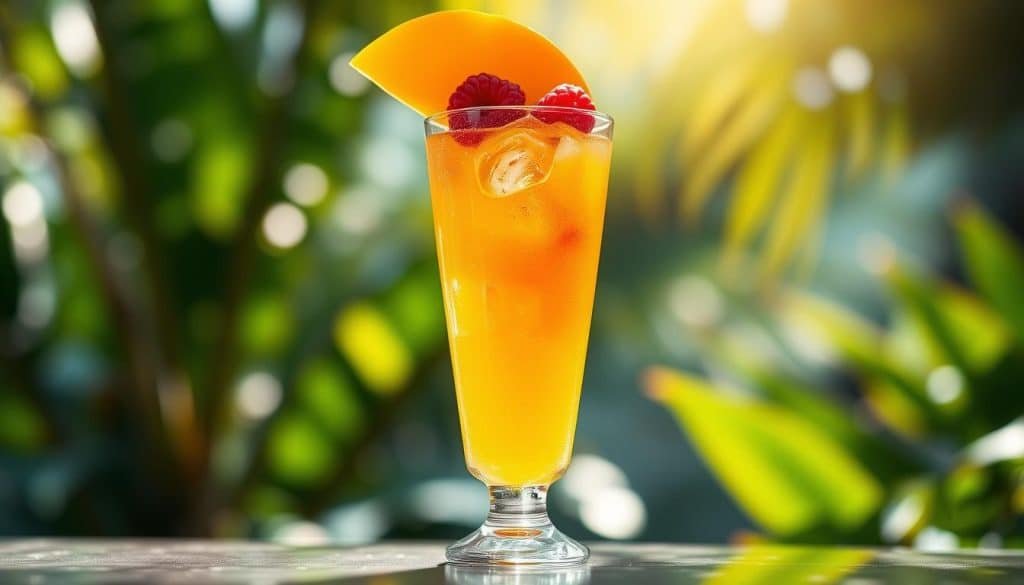 Mango Raspberry Sparkler Mocktail