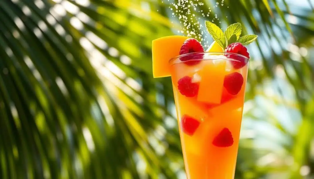 Mango Raspberry Sparkler Mocktail