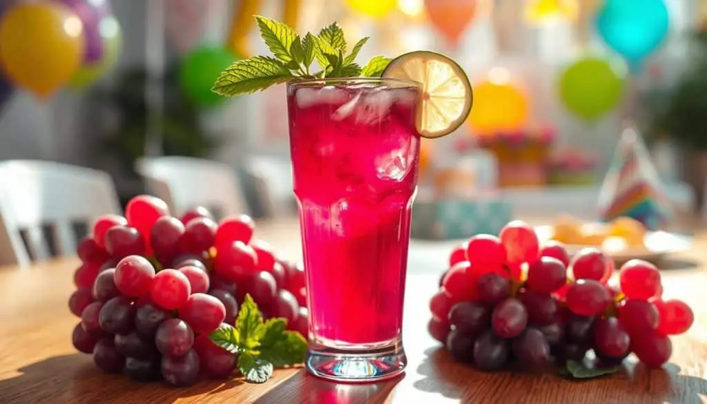 Non-alcoholic grape mocktail