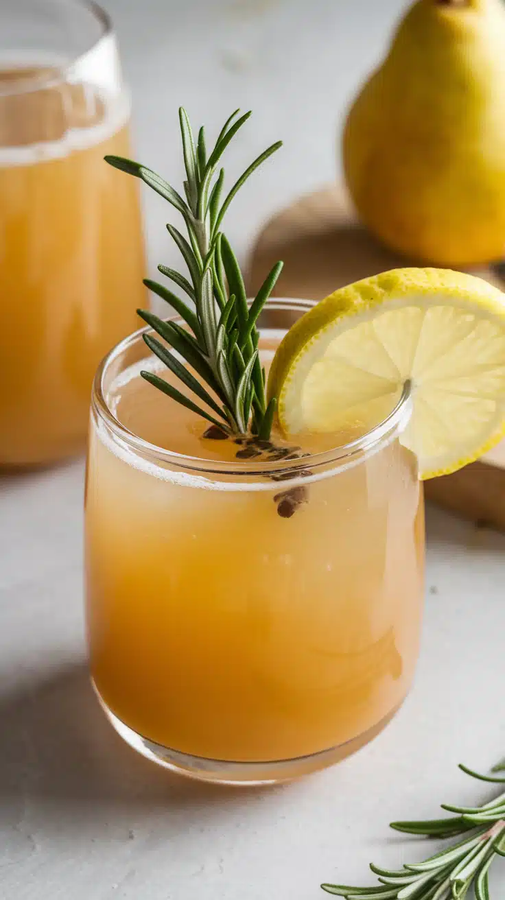 Pear Rosemary Delight Mocktail 