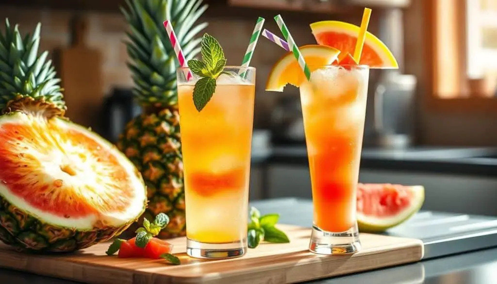 Pineapple Watermelon Mocktail preparation
