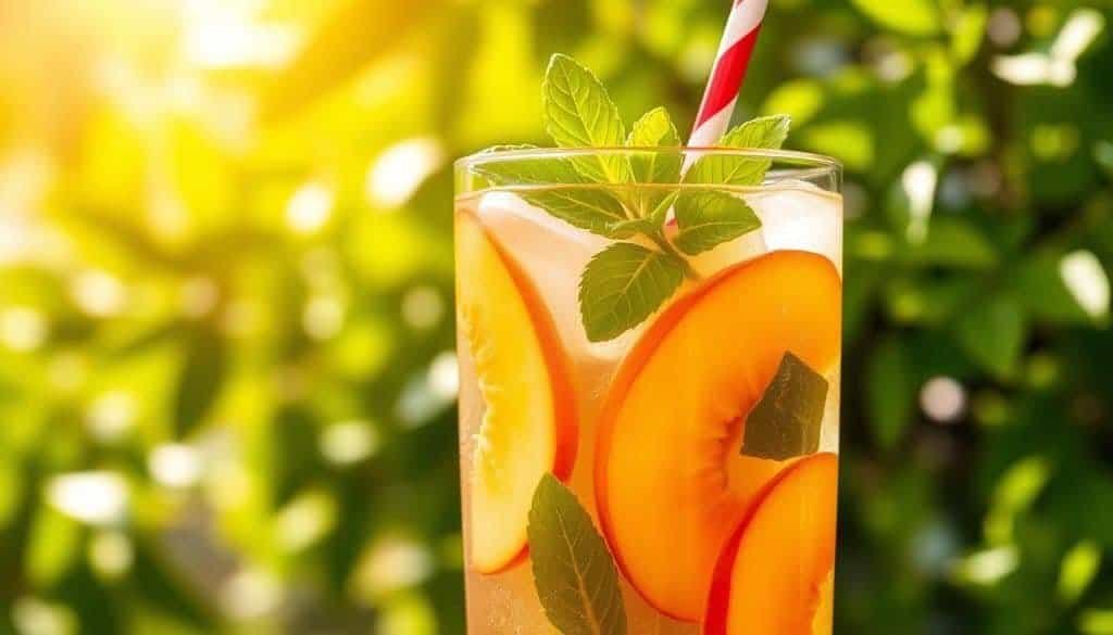 Prepare Sparkling Peach Tea Mocktail