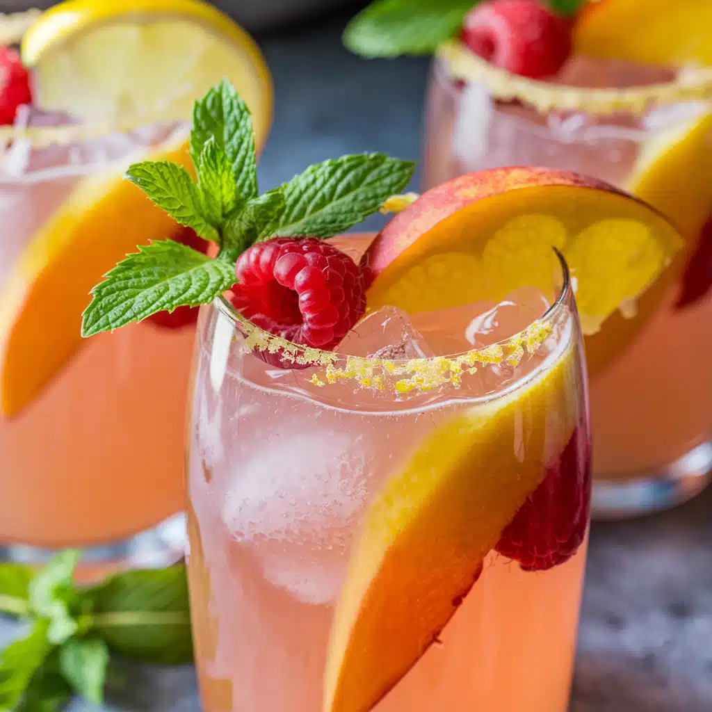 Raspberry Peach Fizz Mocktail