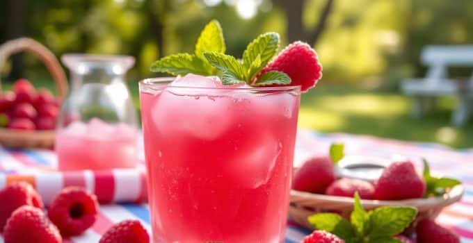 Raspberry Sherbet Punch Mocktail