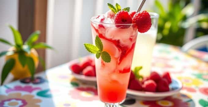 Raspberry Sherbet Swirl Mocktail