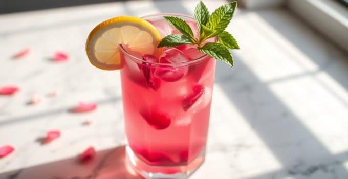 Rose Petal Lemonade Mocktail