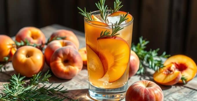 Rosemary Peach Mocktail