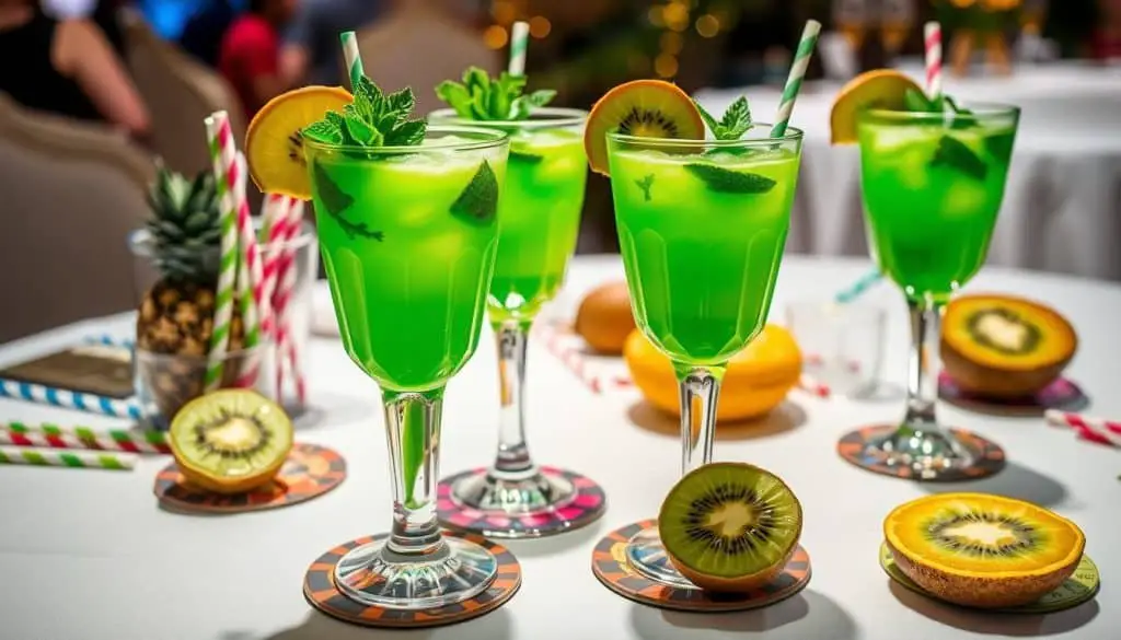 Serving Suggestions for Kiwi Cooler Mocktail for parties