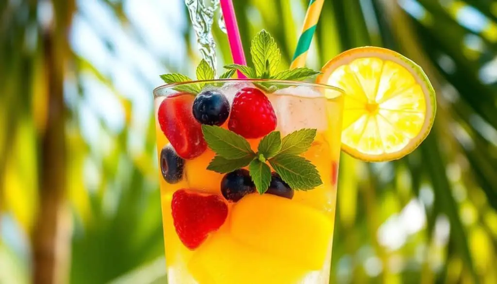 Sparkling Mango Berry Mocktail