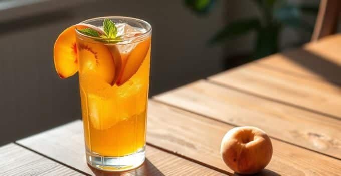 Sparkling Peach Tea Mocktail