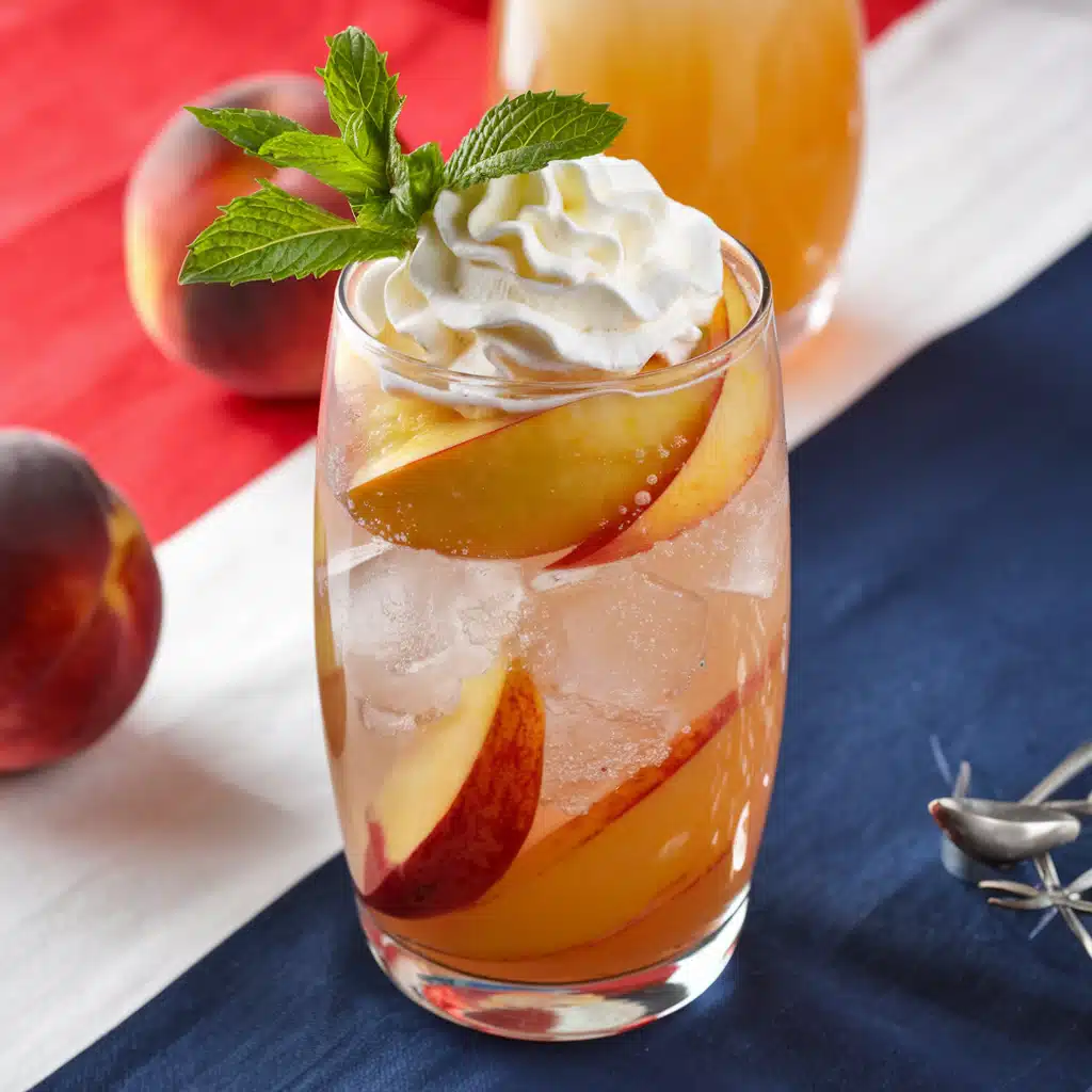 Sparkling Peach Tea Mocktail 