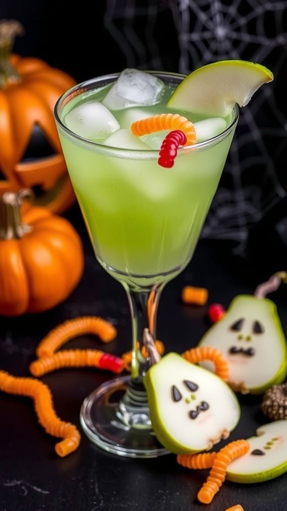 Spooky Pear Punch Mocktail for Halloween