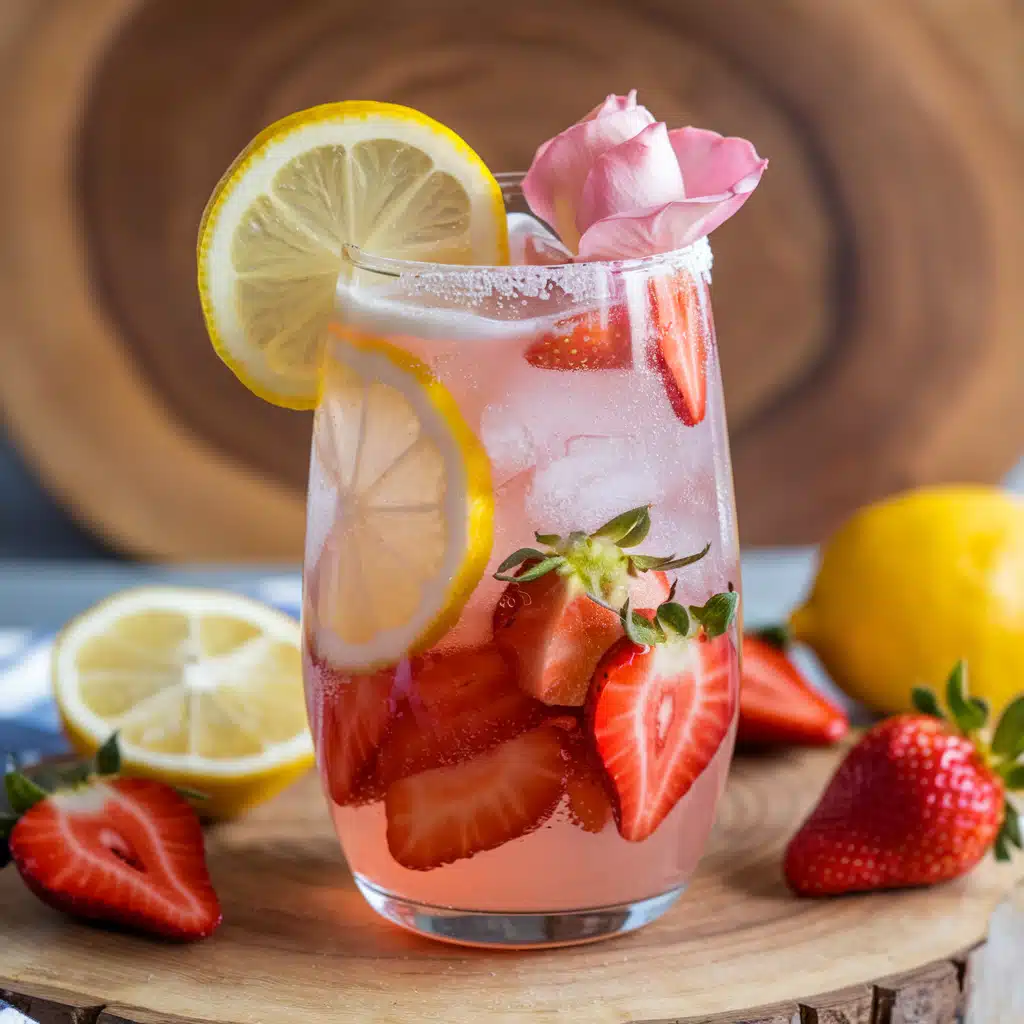 Strawberry Rose Spritz Mocktail
