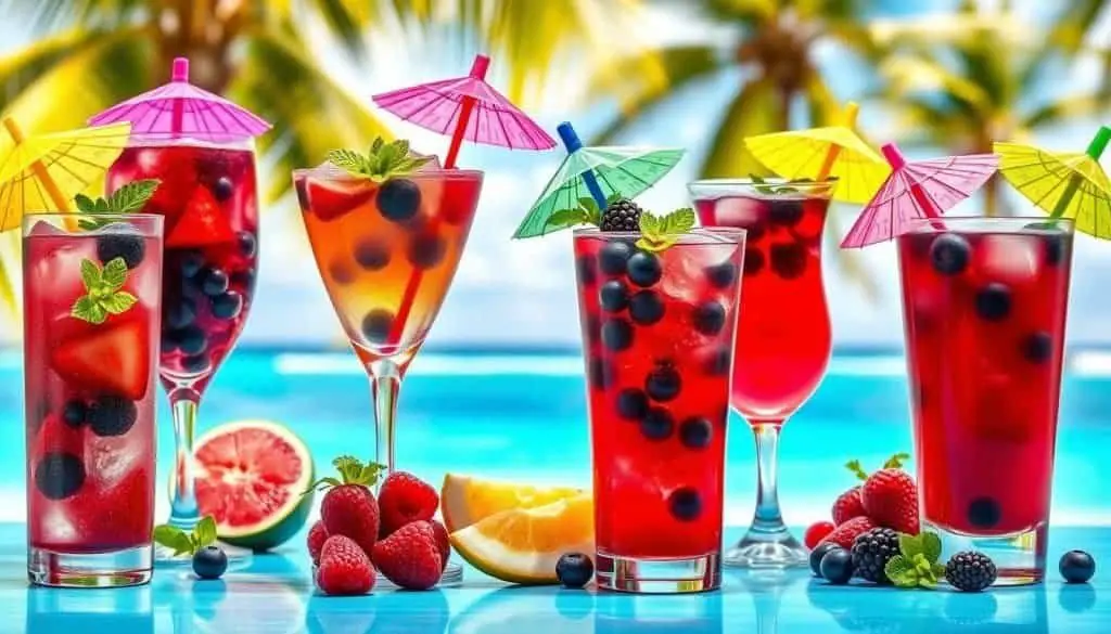 Tropical Berry Mocktail Variations