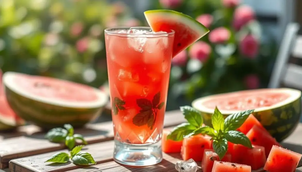 Watermelon Basil Cooler Mocktail