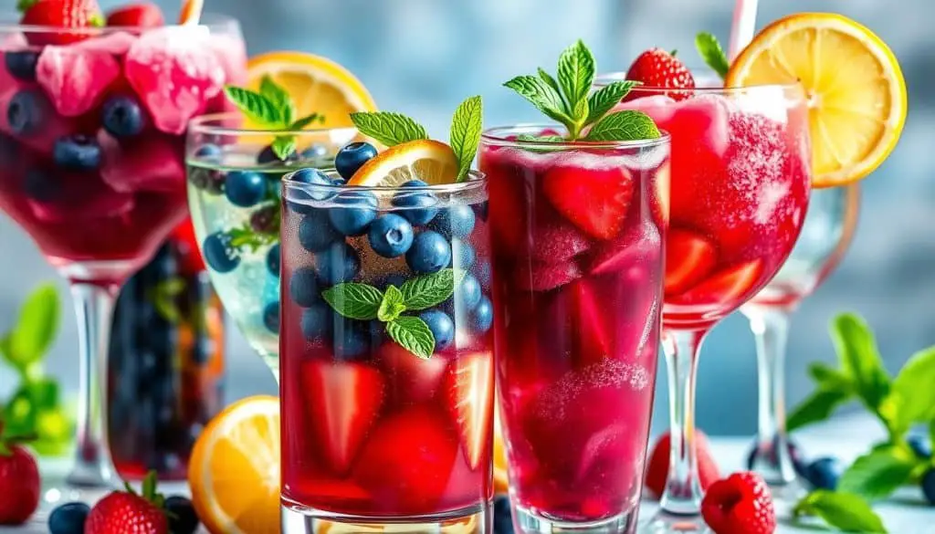 creative variations of berry mixes in mocktails
