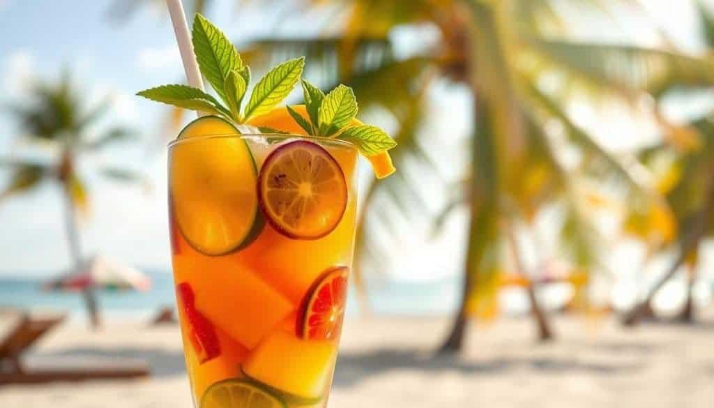 customizing mocktail with tropical flavors and citrus notes