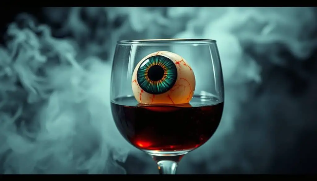 eyeball garnish for scary drink ideas