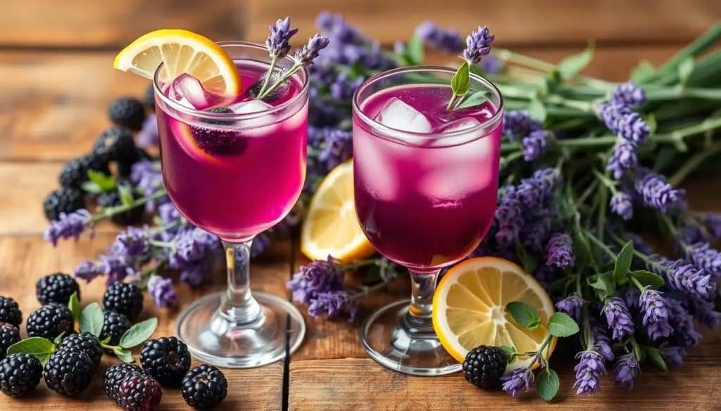 fresh blackberries and lavender cocktails