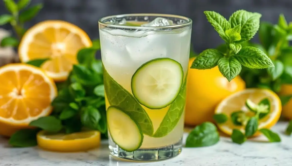 fresh herbs in detox drinks