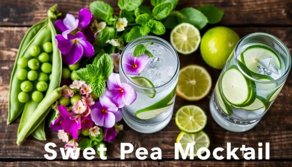 fresh ingredients for Sweet Pea Mocktail