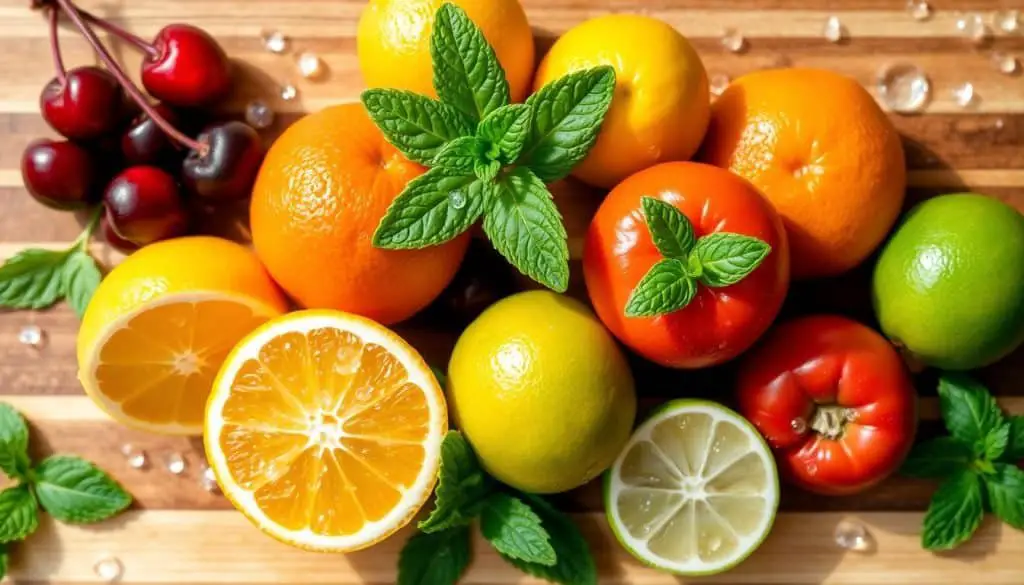 fresh ingredients for citrus mocktails