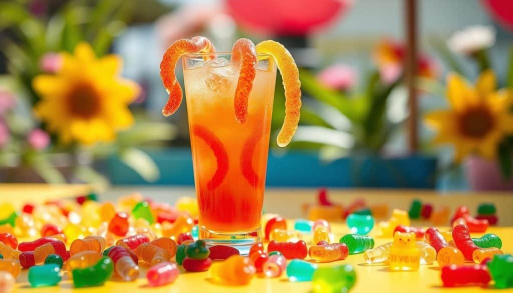 gummy candy garnish for Gummy Worm Punch
