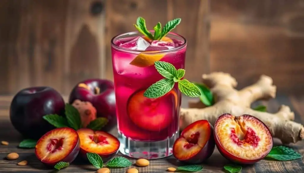 health benefits of ginger and plum in mocktails