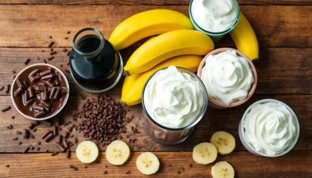 ingredients for Chocolate Banana Milkshake Mocktail
