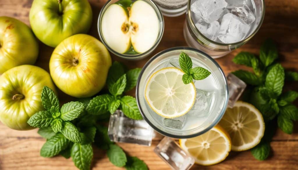 ingredients for apple mocktail
