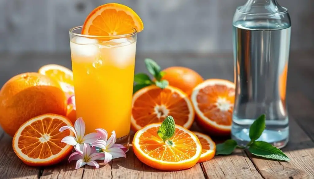 key ingredients for Orange Blossom Mocktail