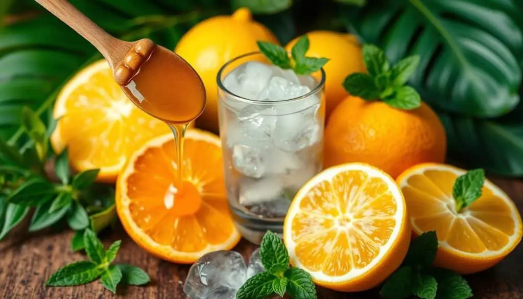 key ingredients in honey citrus refresher mocktail