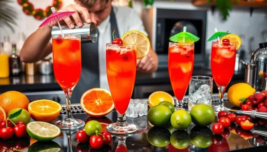 mixing Virgin Hurricane Mocktails