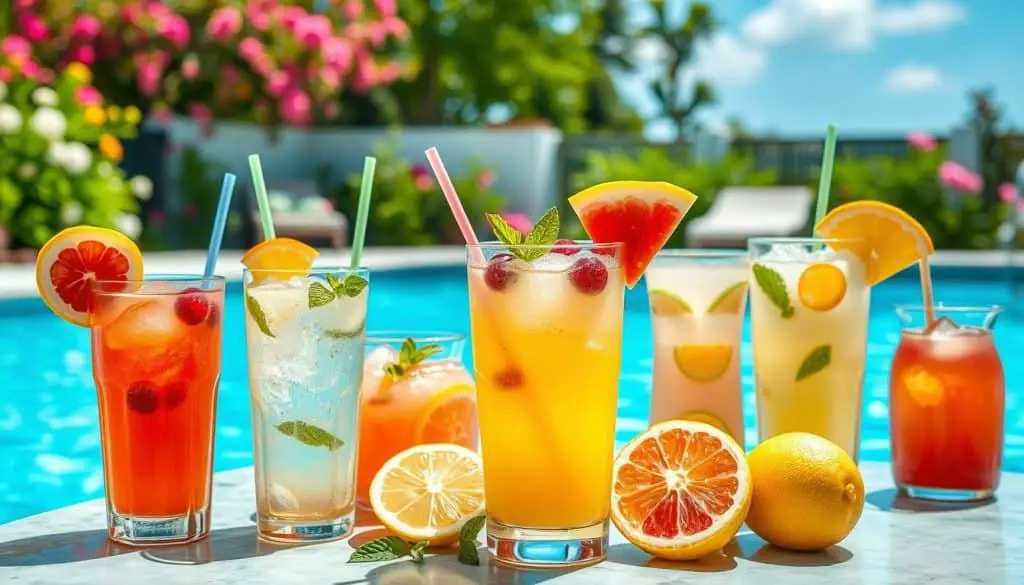 non-alcoholic beverages in a summer setting