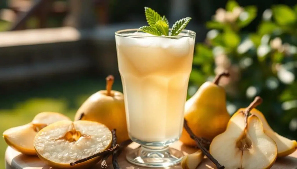 pears in fruit-infused drinks