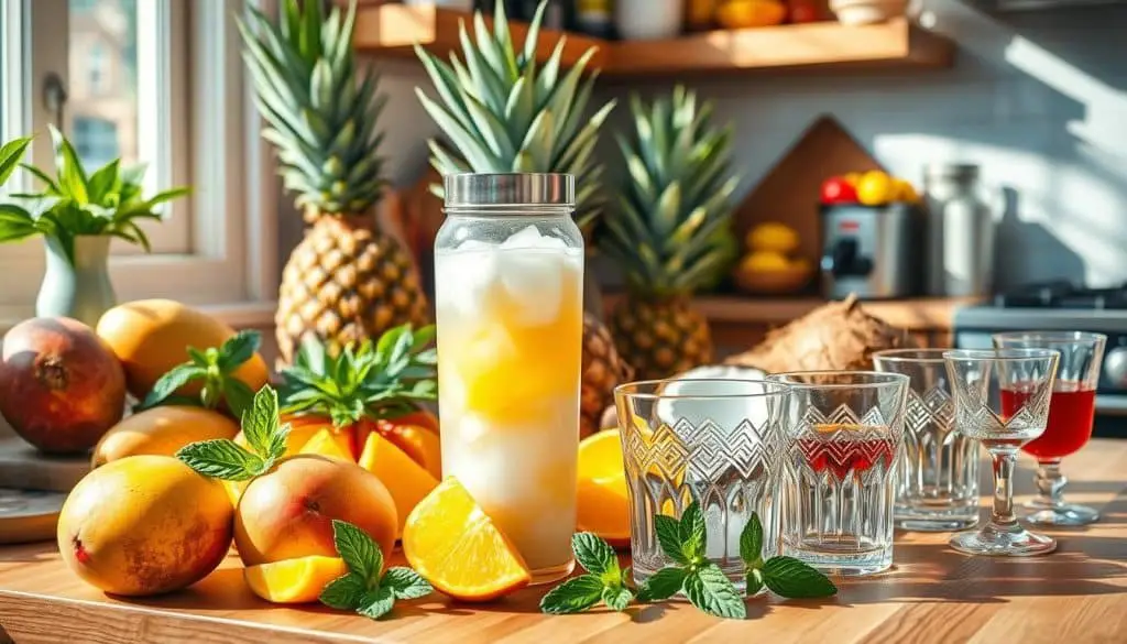preparation for Tropical Mama Mocktail
