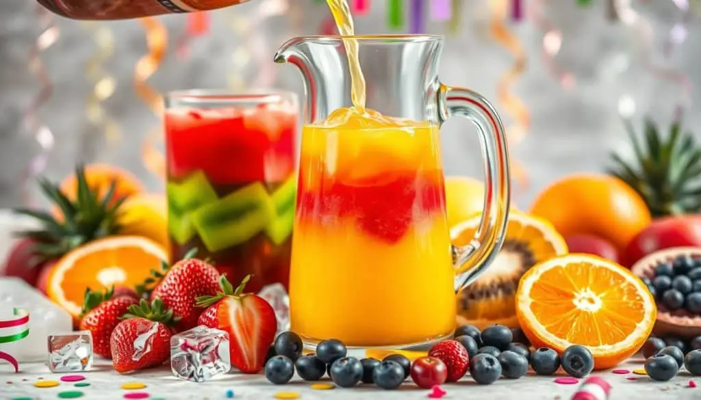 preparation steps for Rainbow Party Cooler Mocktail