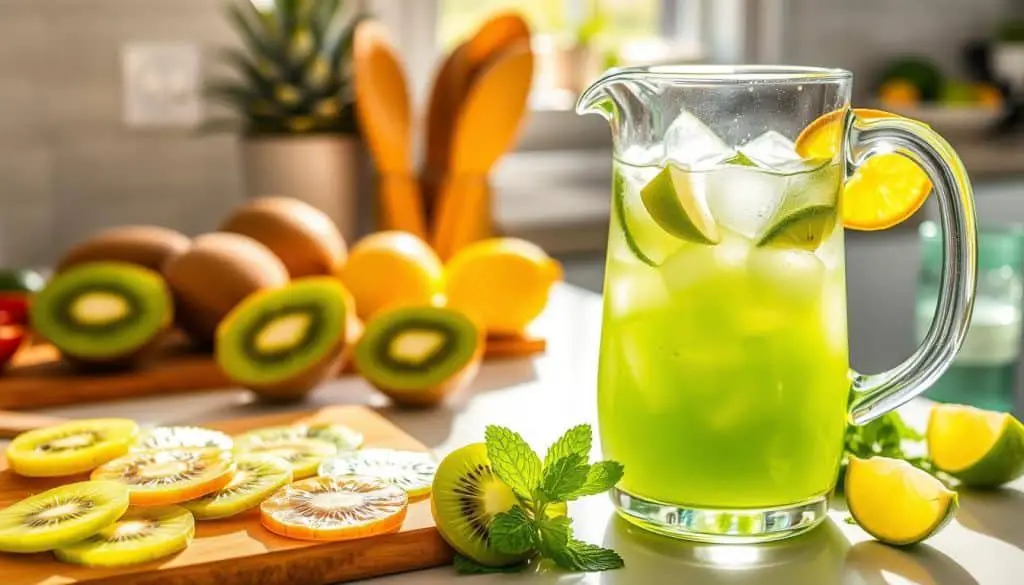 prepare Kiwi Cooler Mocktail