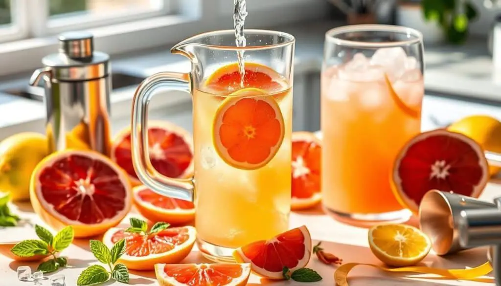 preparing mocktail
