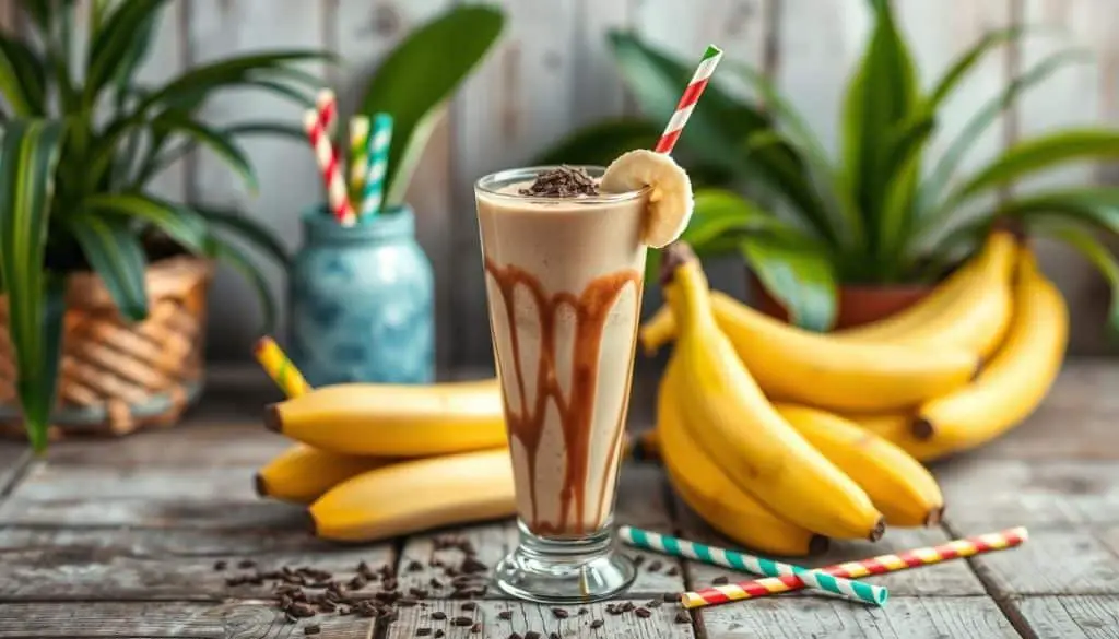 serving suggestions for Chocolate Banana Milkshake Mocktail