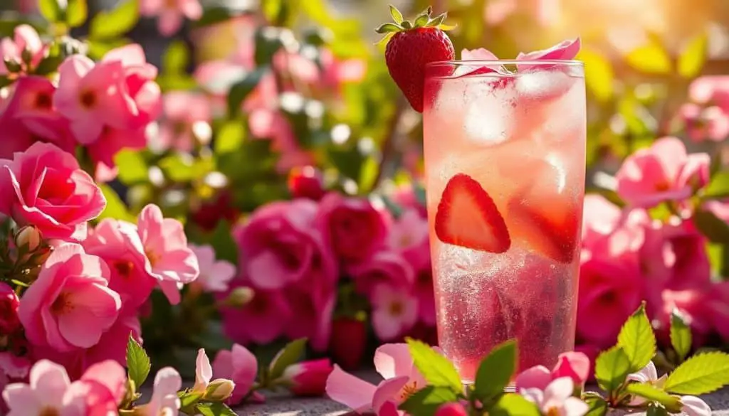 spring refreshment strawberry and rose mocktail