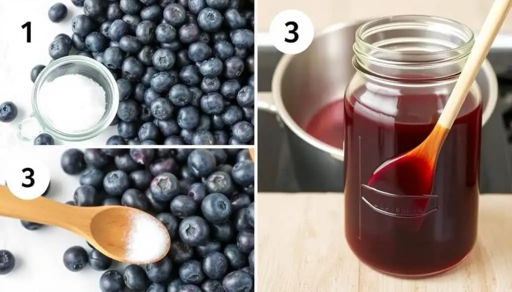 step-by-step instructions for making blueberry syrup